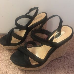 Schutz suede wedge sandals size 7.5